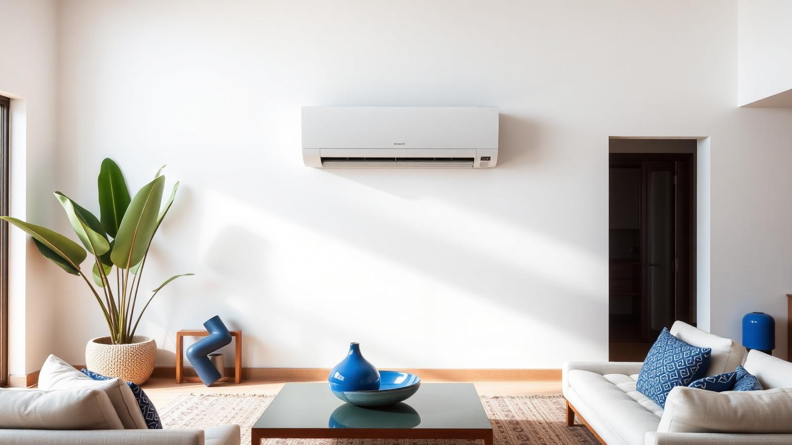 Inverter split install — open-plan kitchen